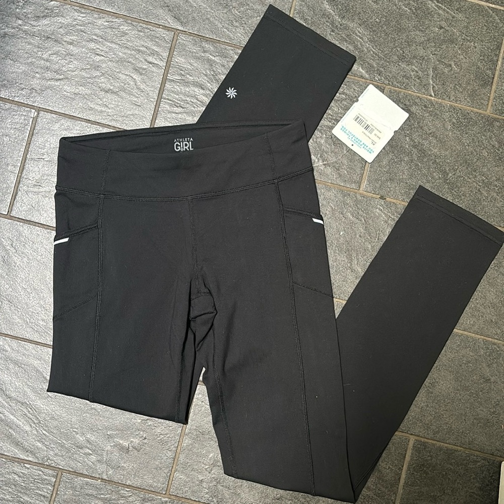 Athleta Girls NWT Black Leggings Sz XL 14